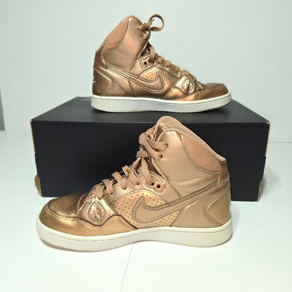 Nike Shoes - Nike Son of Force Mid Sneakers Metallic Bronze White Women's Size 7.5 Rose Gold